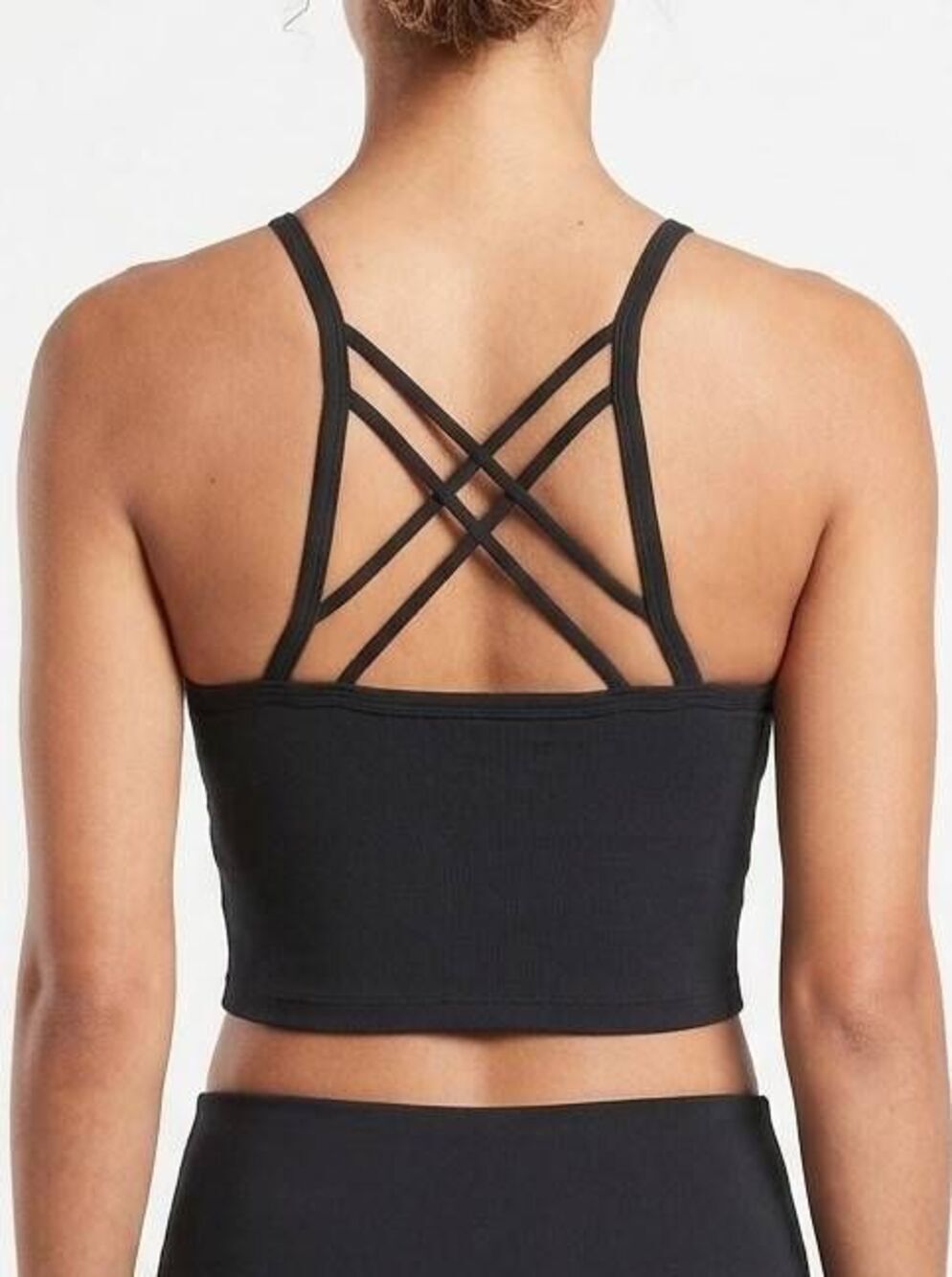 ☔️🔺️Black Strappy Ribbed Seamless Sleeveless Top Large